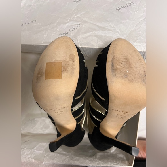 Jimmy Choo Piped Platform Sandals 145mm Sz 36.5 - Picture 2 of 6